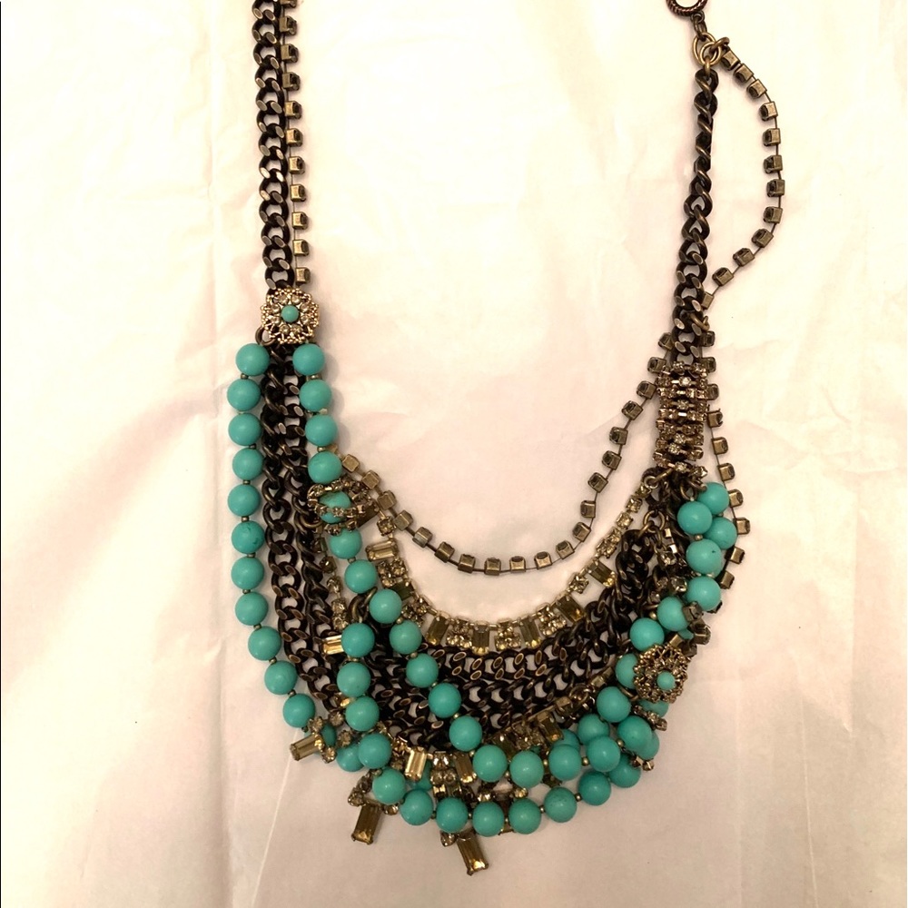 Stella & Dot Turquoise beaded statement necklace